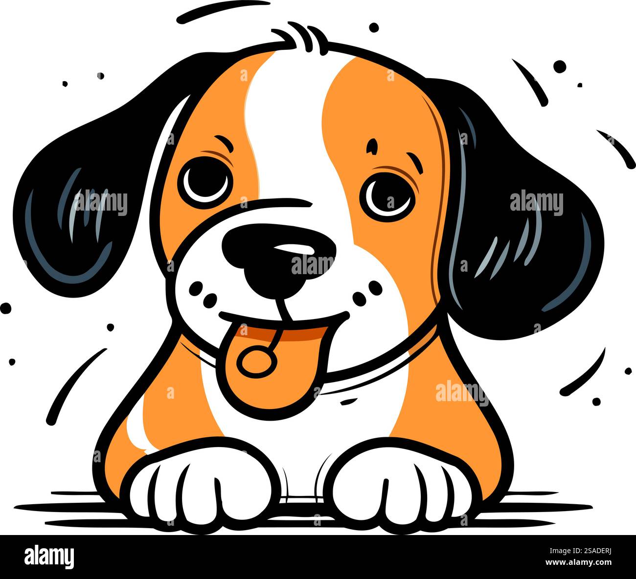 Cute dog vector illustration. Hand drawn doodle dog Stock Vector Image ...