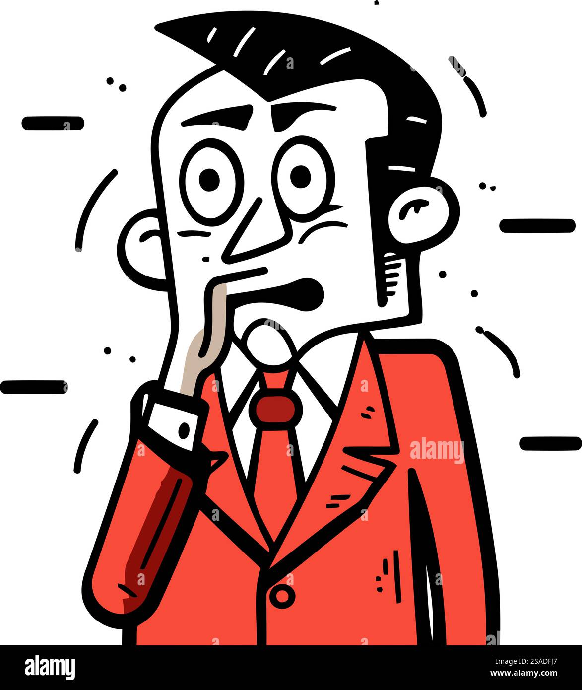 Cartoon character of a businessman with a headache. Vector illustration ...