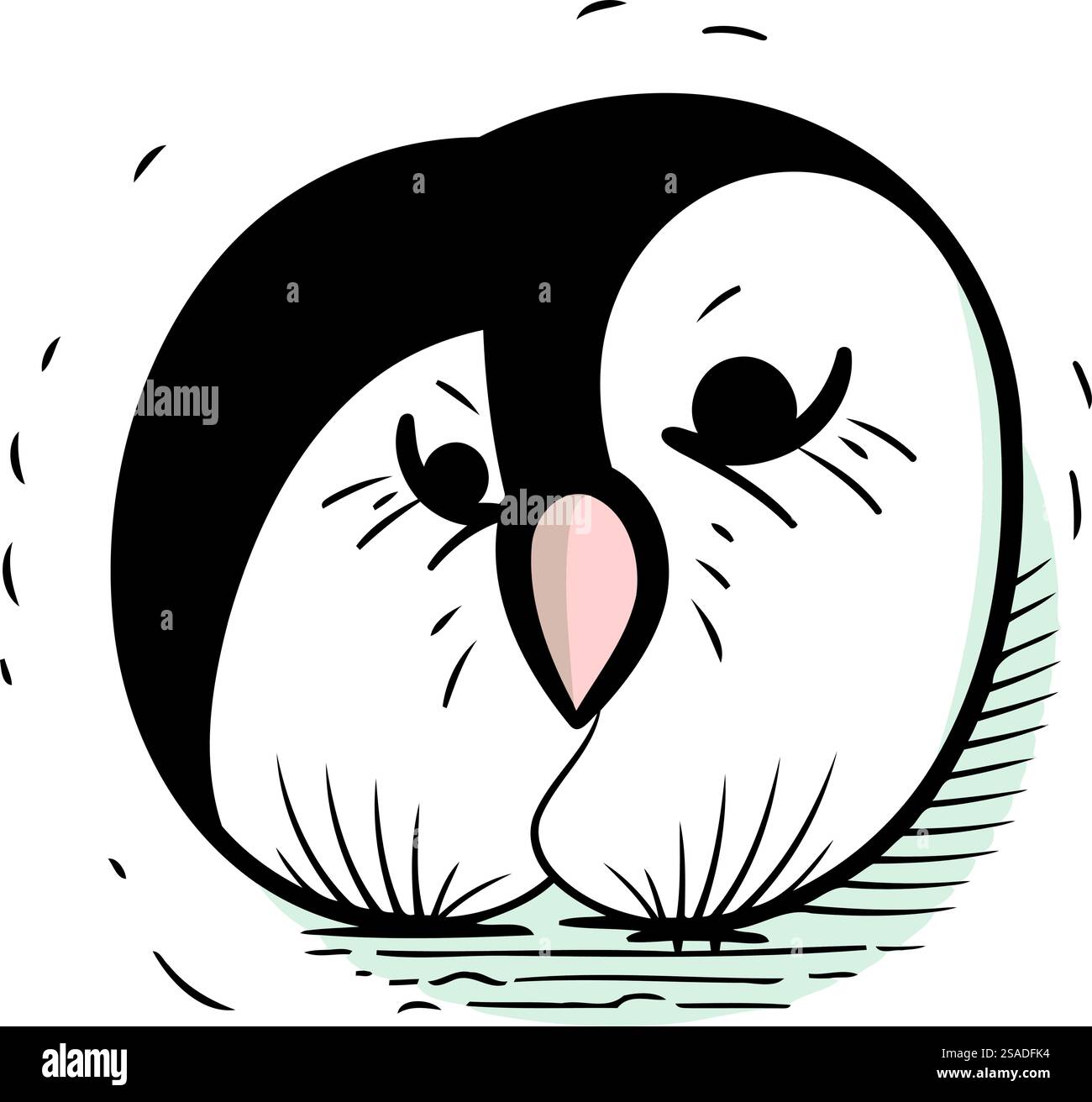 Cute penguin isolated on white background. Hand drawn vector ...