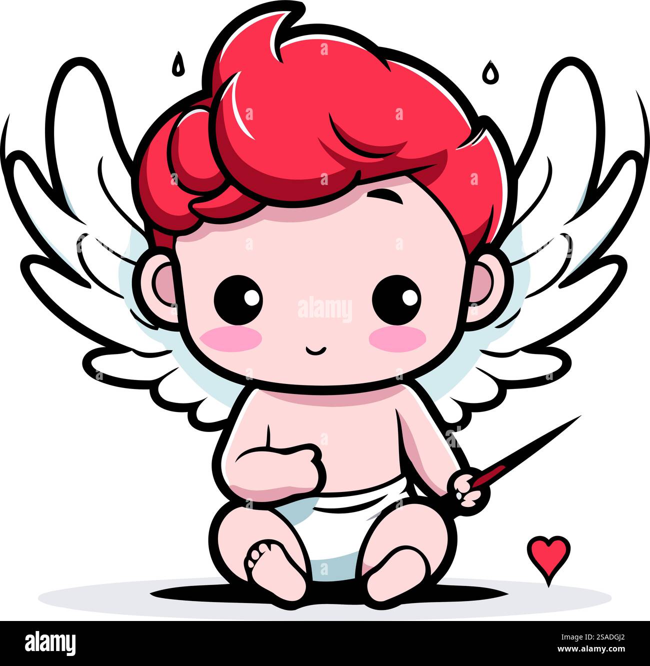 Cupid baby with wings. Cute cartoon character. Vector illustration ...