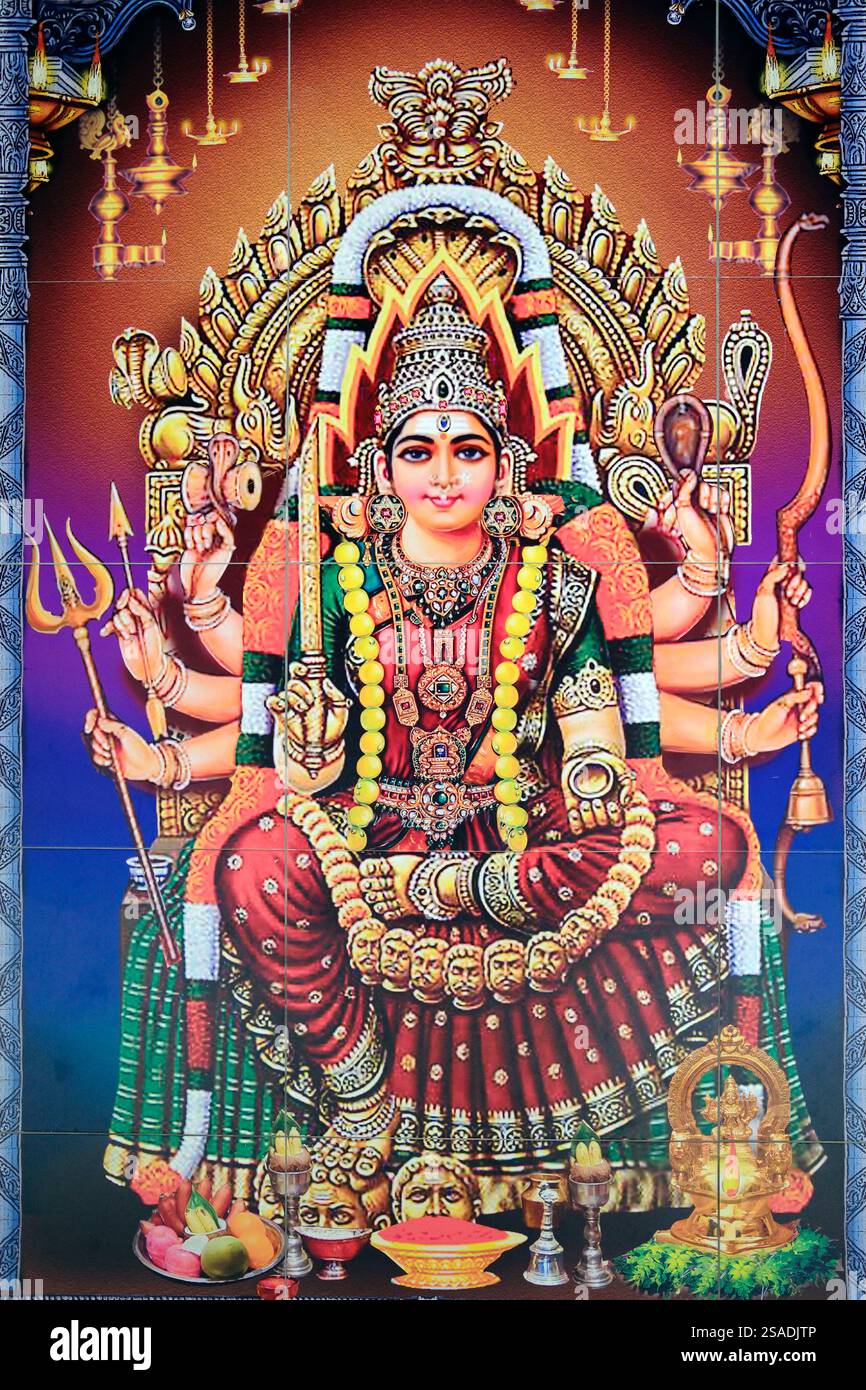 Sri Maha Mariamman Hindu Temple founded in 1873. The goddess Mariamman ...