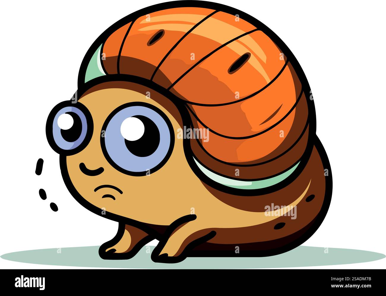 Cute cartoon snail. Vector illustration isolated on a white background ...