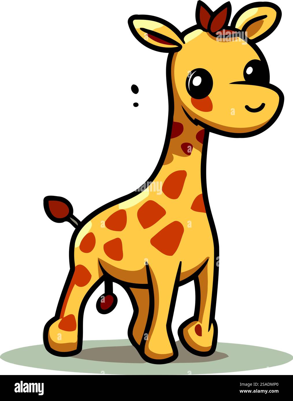 Cute cartoon giraffe. Vector illustration isolated on white background ...