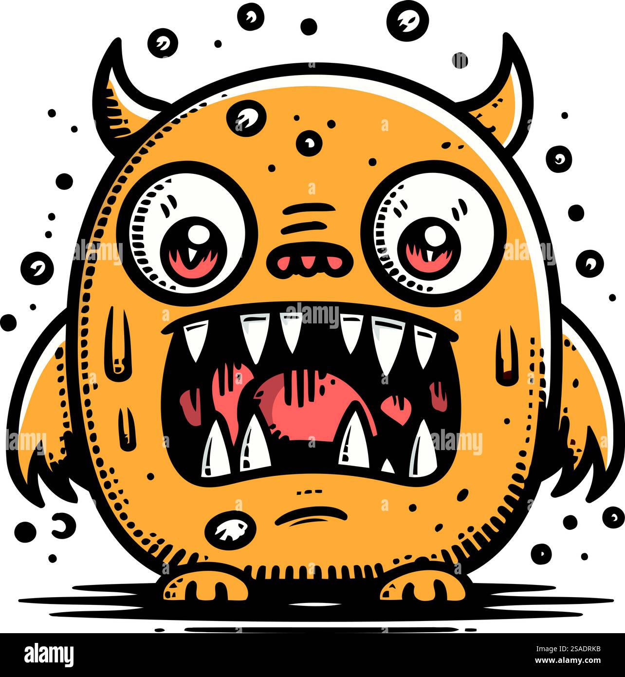 Angry cartoon monster. Vector illustration isolated on a white ...