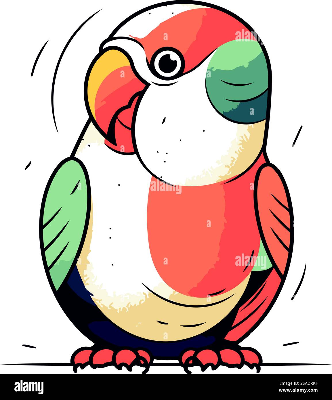 Cute parrot. Hand drawn vector illustration in cartoon style Stock ...