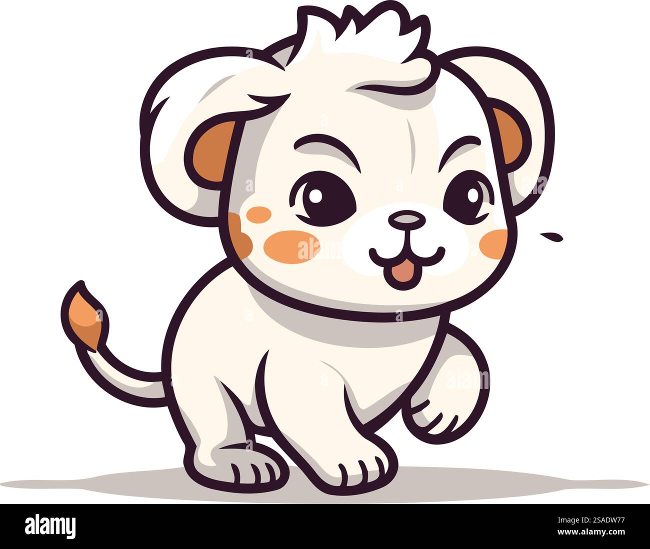 Cute cartoon dog. Vector illustration isolated on a white background ...