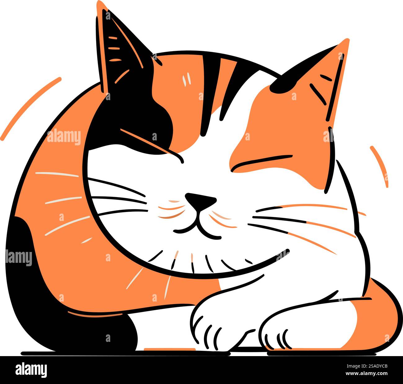 Vector illustration of cute cat. Isolated on a white background Stock ...