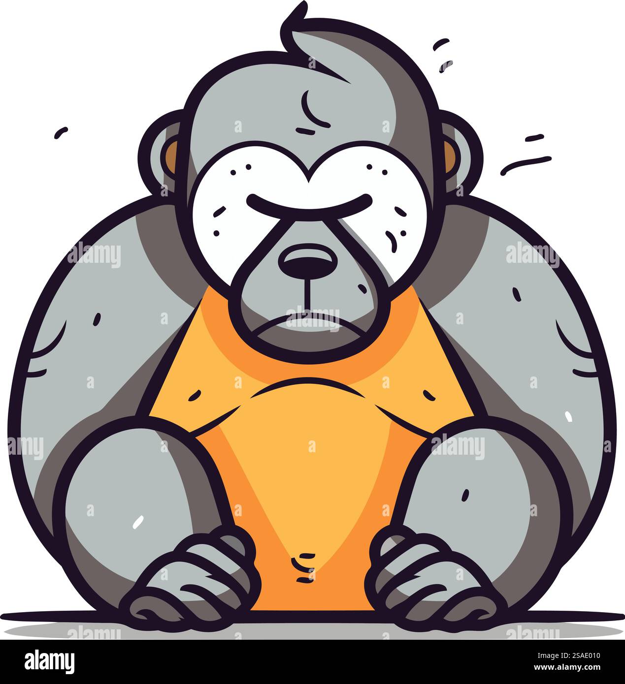 Gorilla Cartoon Mascot Character. Vector Illustration Stock Vector ...