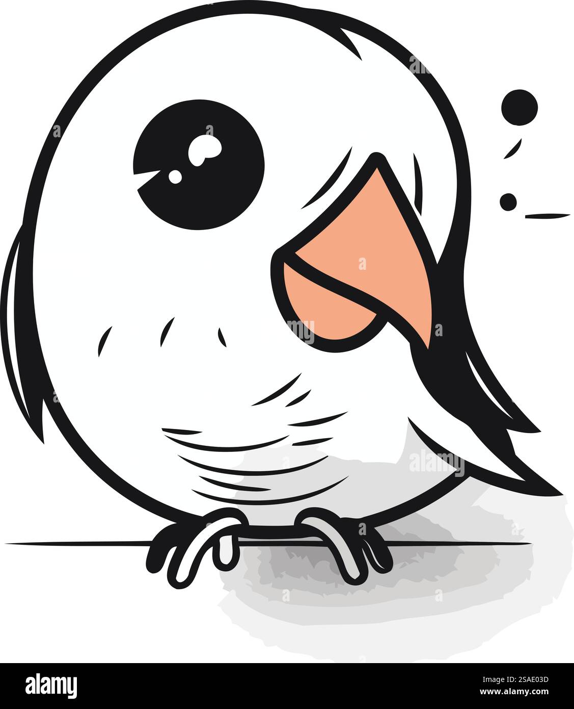 Cute little bird isolated on a white background. Vector illustration ...