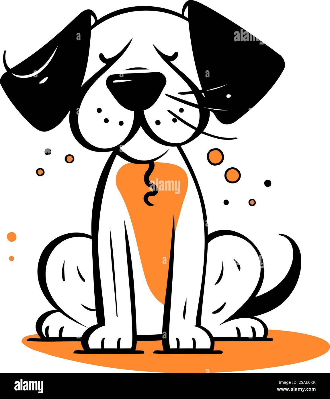 Cute cartoon dog. Vector illustration in doodle style Stock Vector ...