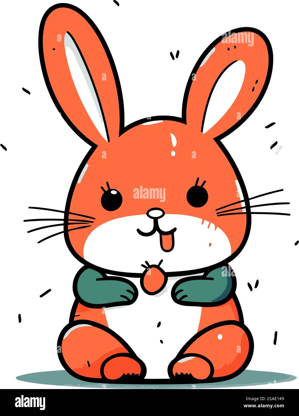 Cute cartoon rabbit. Vector illustration isolated on a white background ...