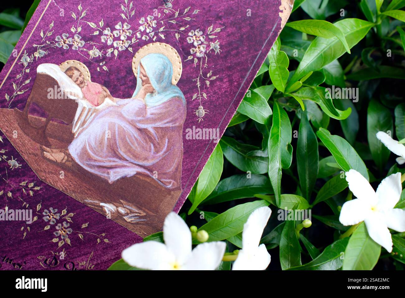 Religious image. Tne Nativity. Virgin Mary and Jesus Stock Photo - Alamy