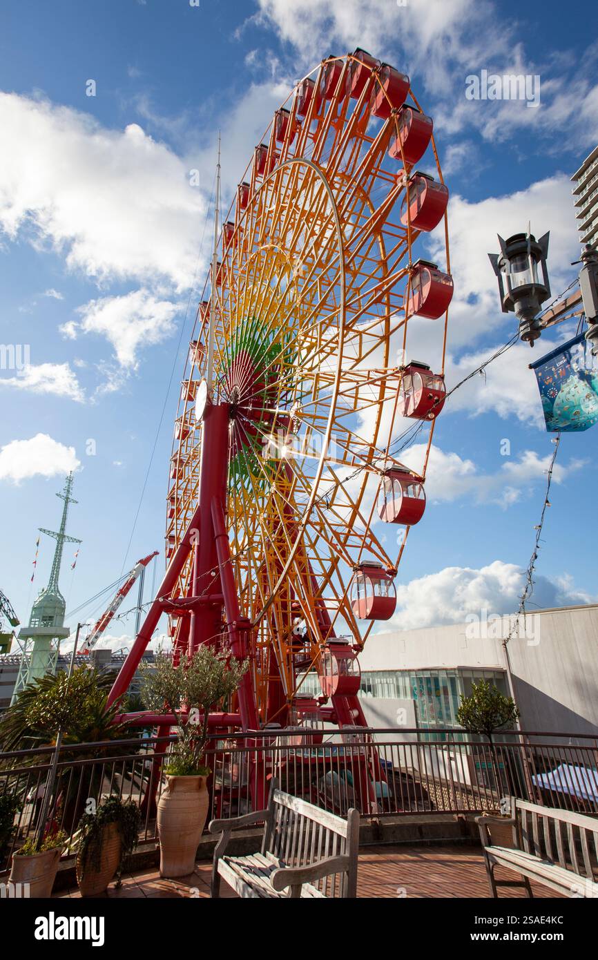Mosaic Big Ferris Wheel at Kobe waterfront in Chuo Ward of Kobe