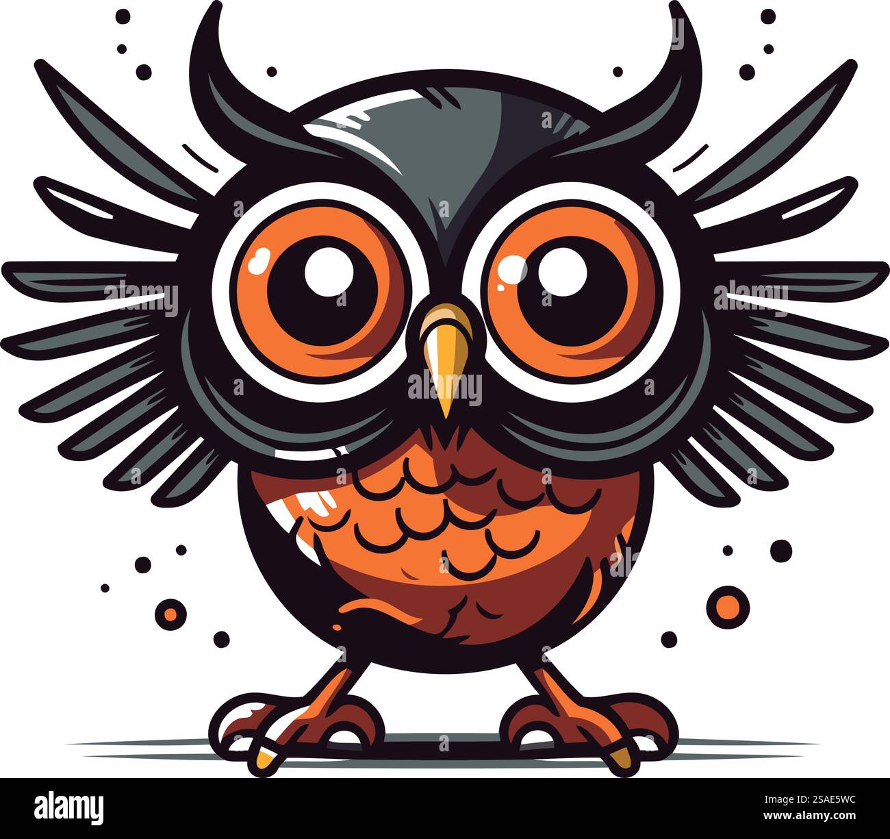Cute cartoon owl isolated on a white background. Vector illustration ...