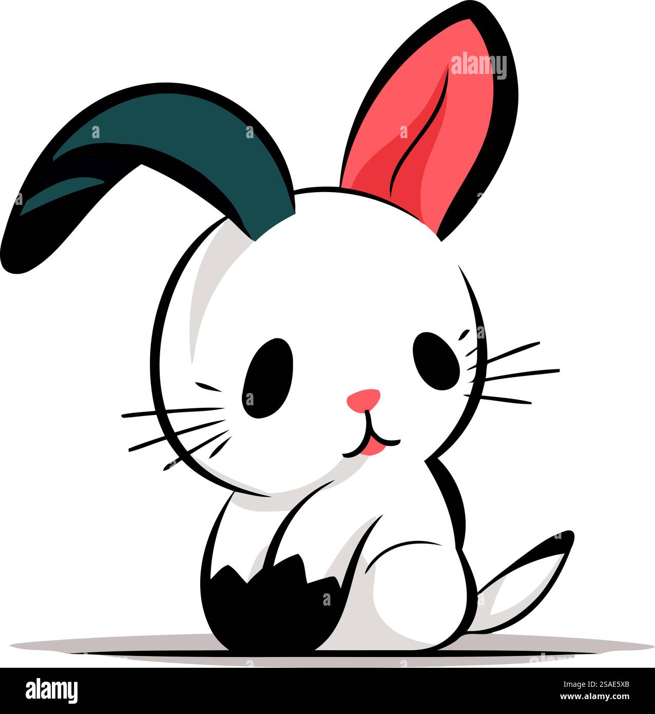 Cute cartoon rabbit. Vector illustration isolated on a white background ...