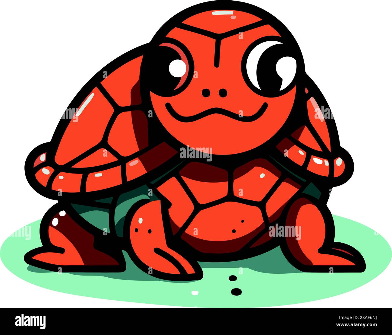 Cute cartoon turtle isolated on a white background. Vector illustration ...