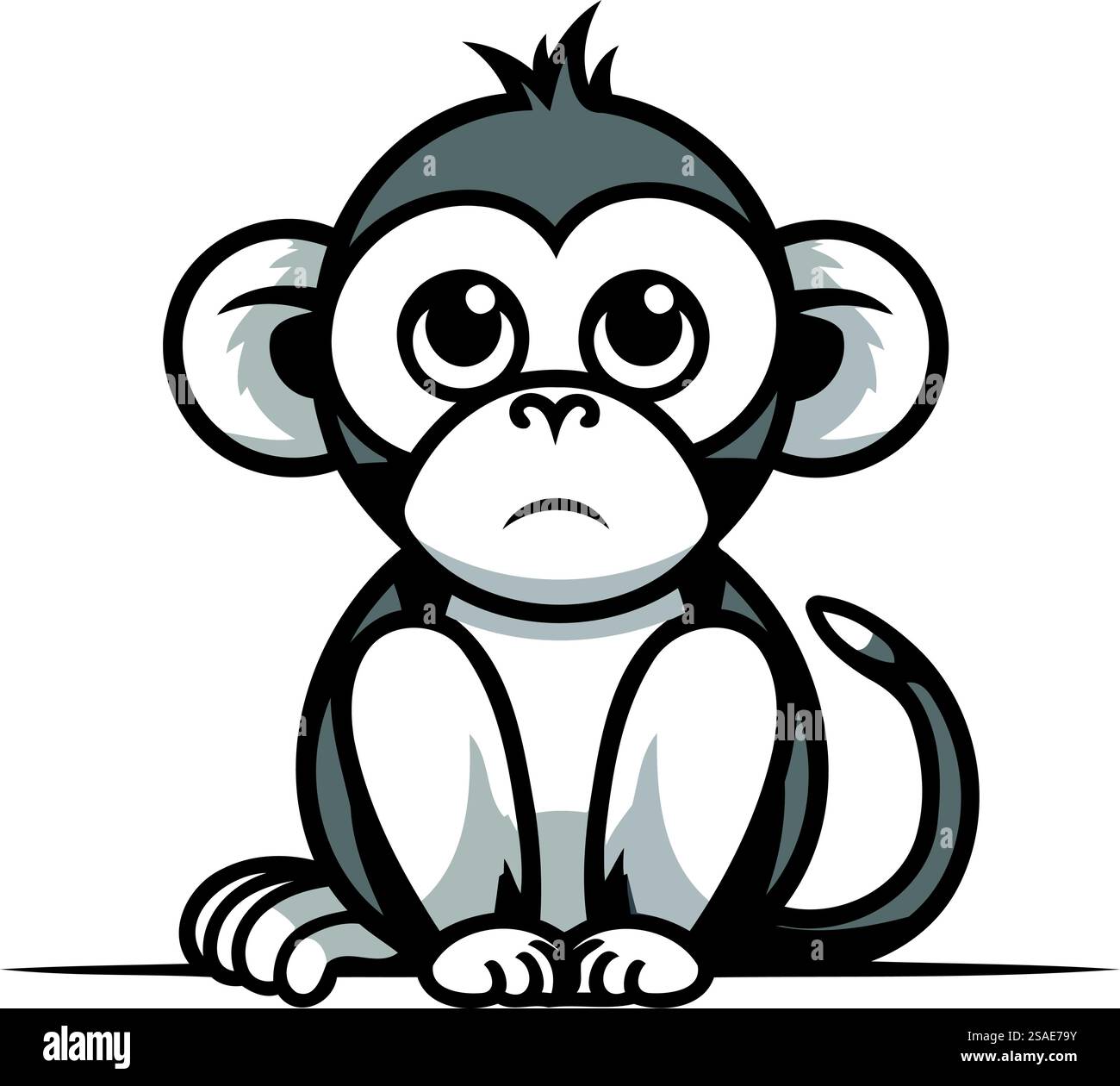 Monkey Cartoon Mascot Character Vector Illustration. Animal Emoji Stock ...