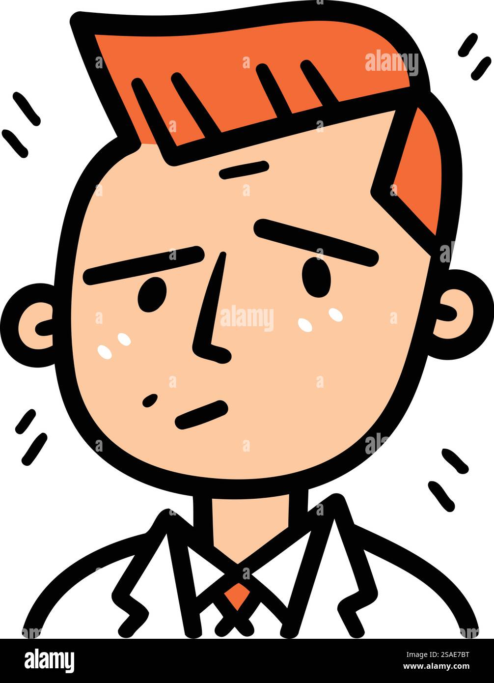 Vector illustration of a man in a medical gown with a headache Stock ...