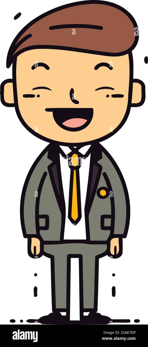 Businessman Smiling Cartoon Vector Illustration Stock Vector Image ...