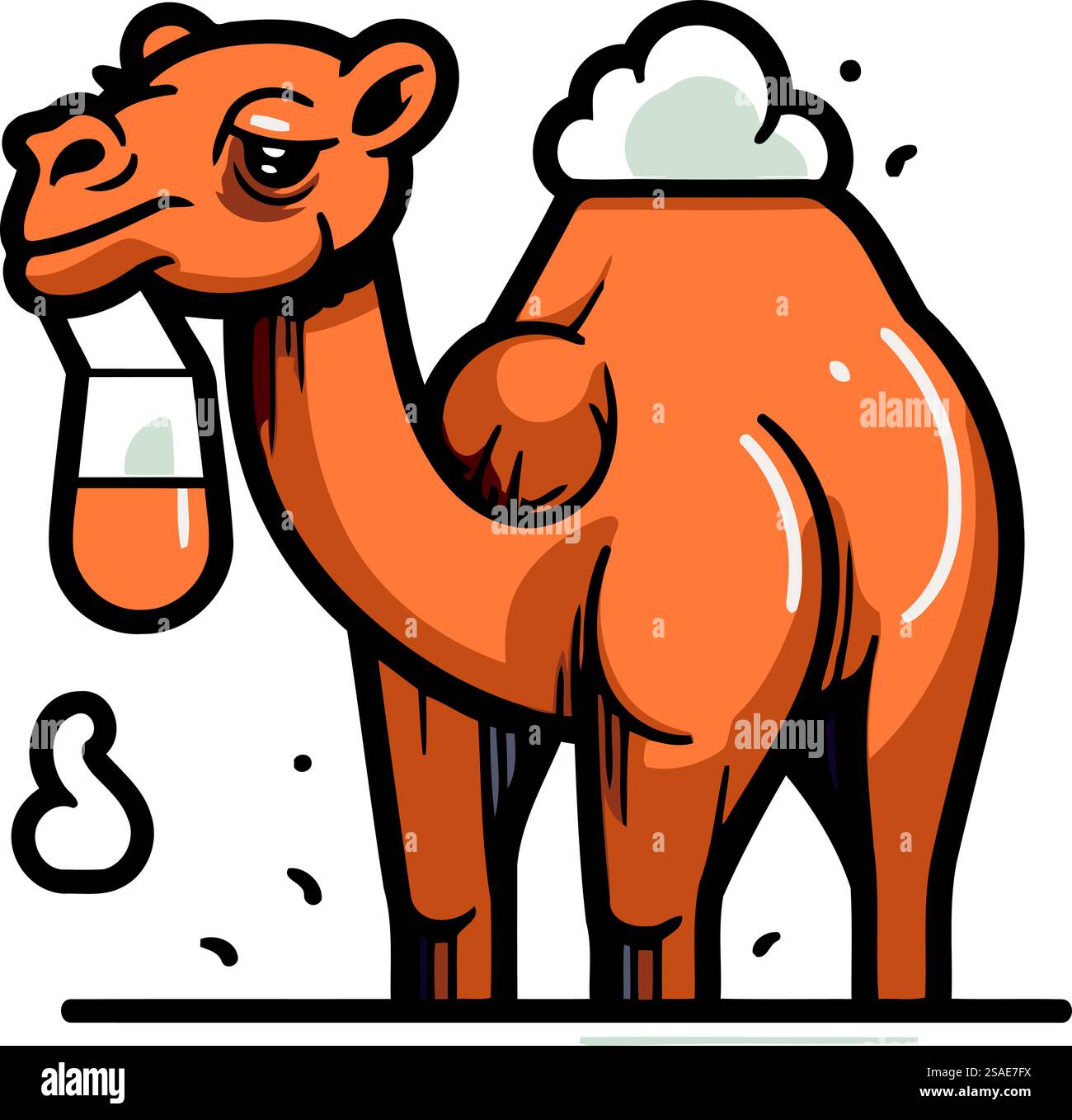 Camel with test tube and flask. Vector illustration in cartoon style Stock  Vector Image & Art - Alamy