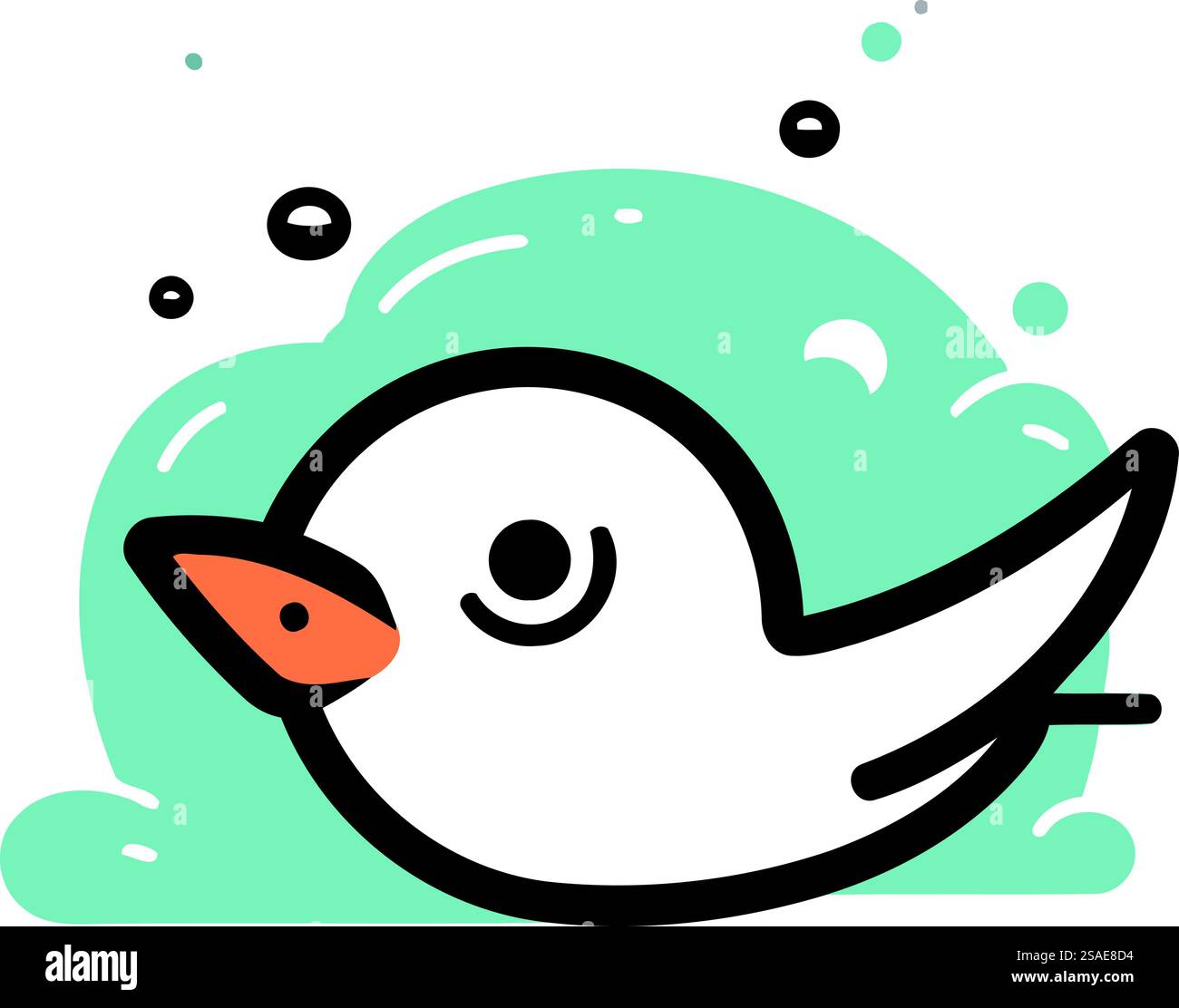 Cute cartoon bird. Hand drawn vector illustration in flat style Stock ...