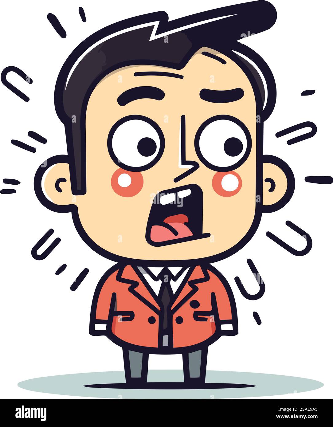 Surprised man in suit Stock Vector