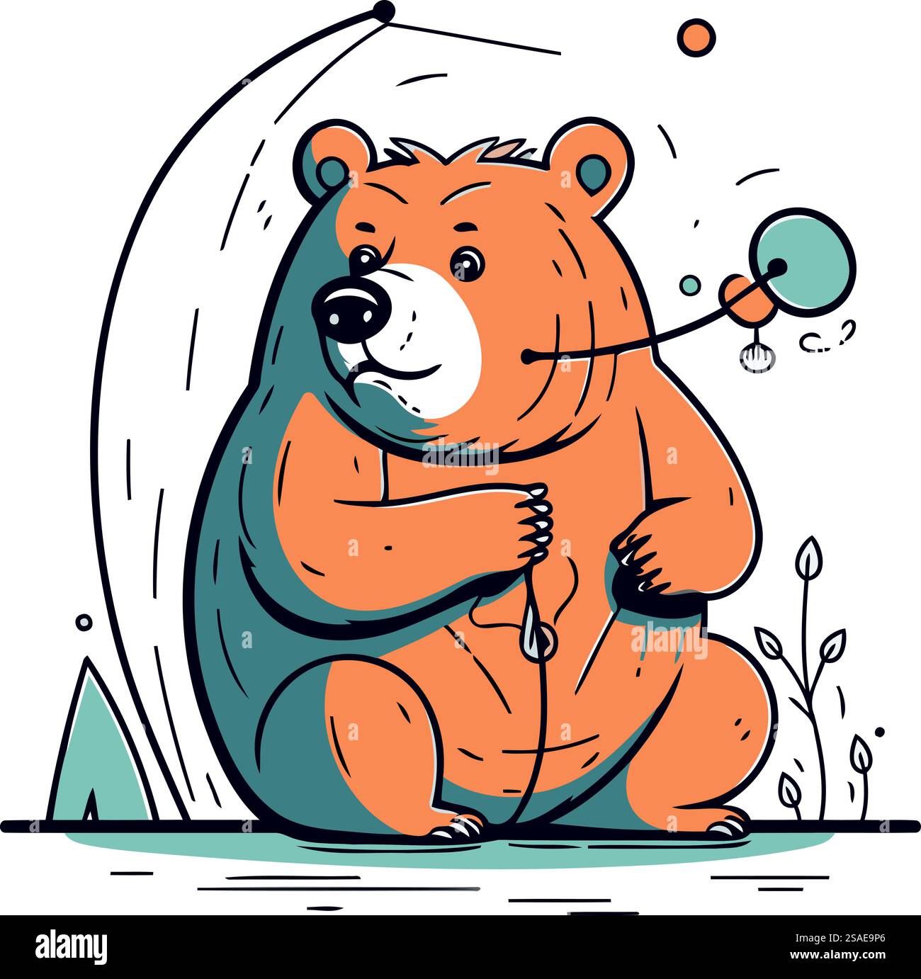 Teddy bear on the ground Stock Vector Images - Alamy