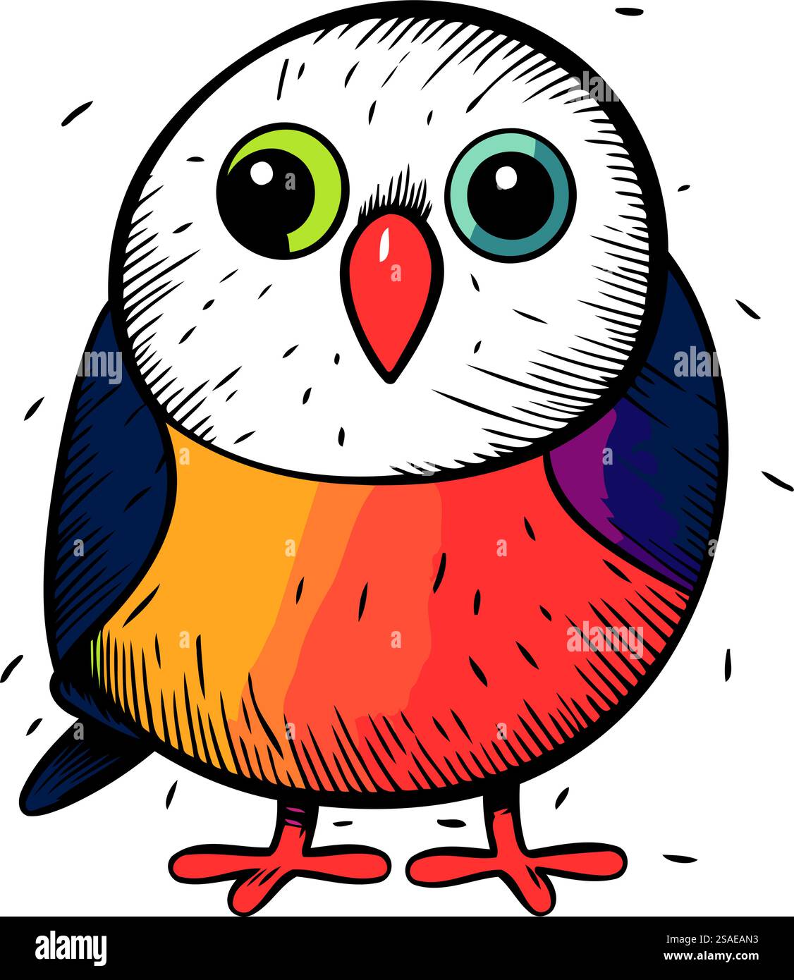 Cute cartoon penguin. Hand drawn vector illustration isolated on white ...