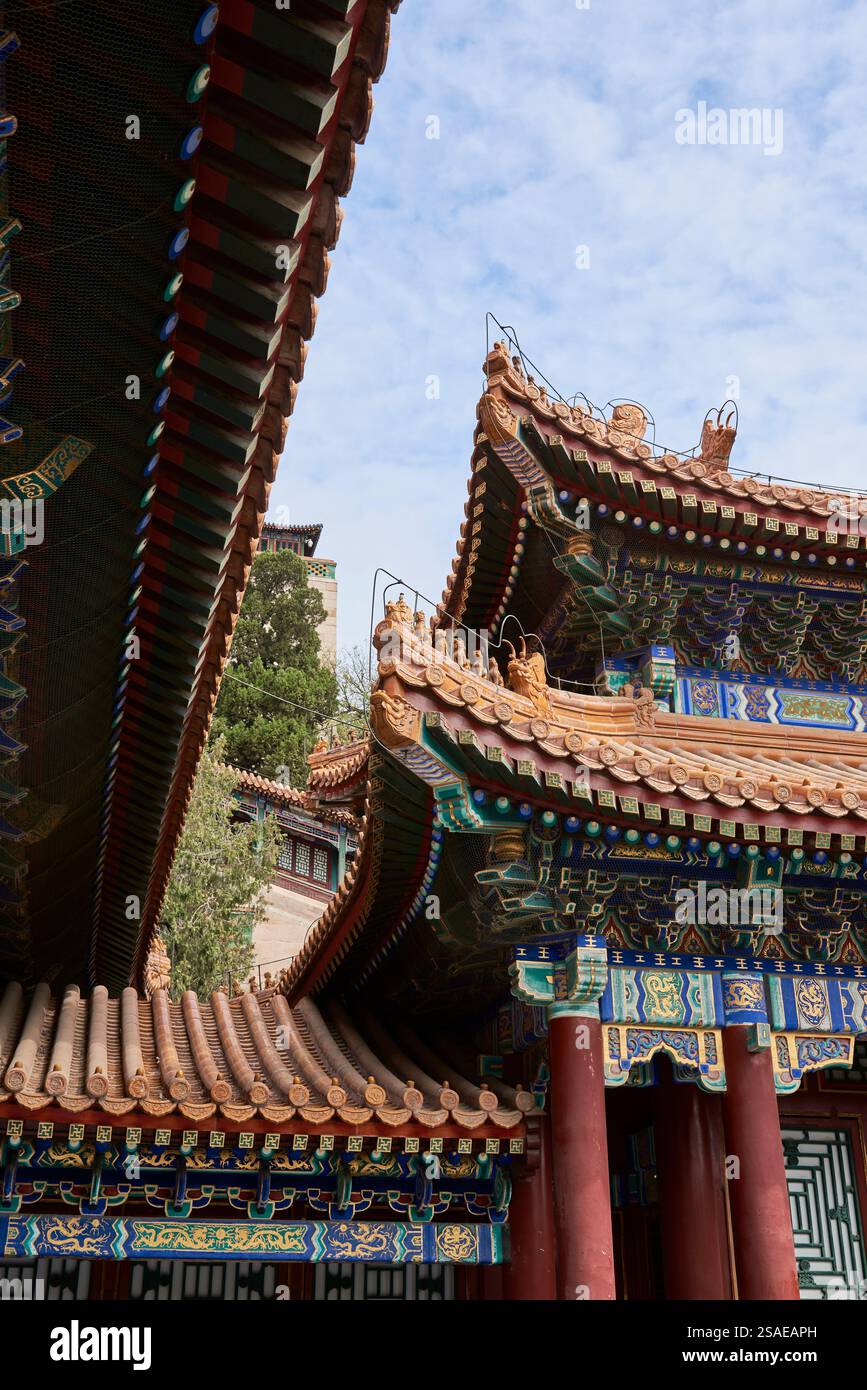 Rooftops at the Summer Palace, complex of imperial Chinese gardens and ...