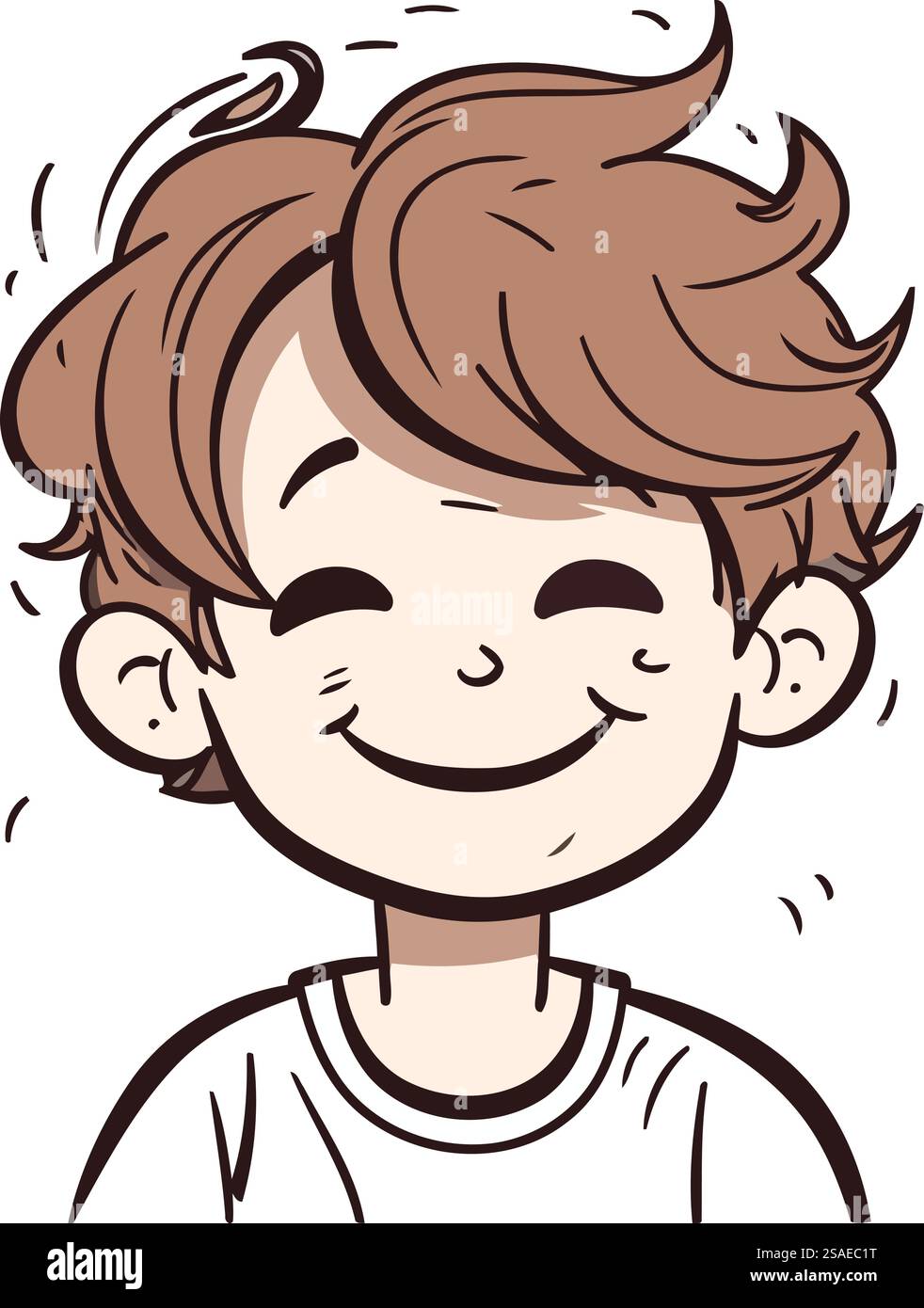 Cute little boy smiling. Vector illustration in a cartoon style Stock ...