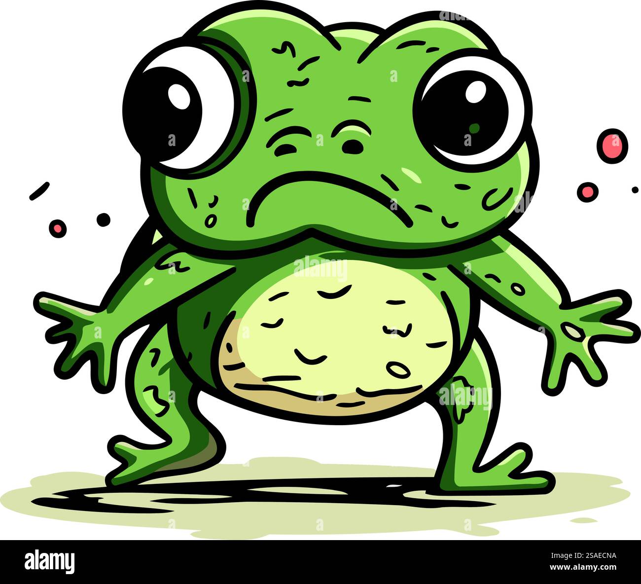 Frog cartoon character. Vector illustration of a funny green frog Stock ...