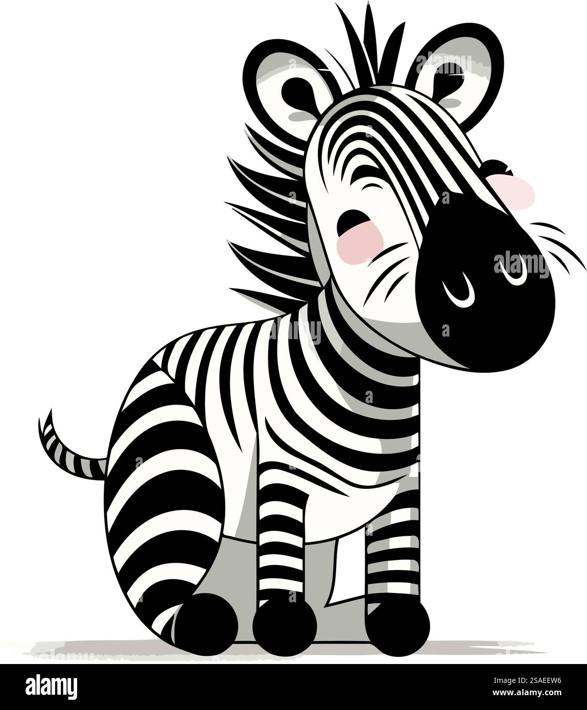 Cute cartoon zebra. Vector illustration isolated on white background ...