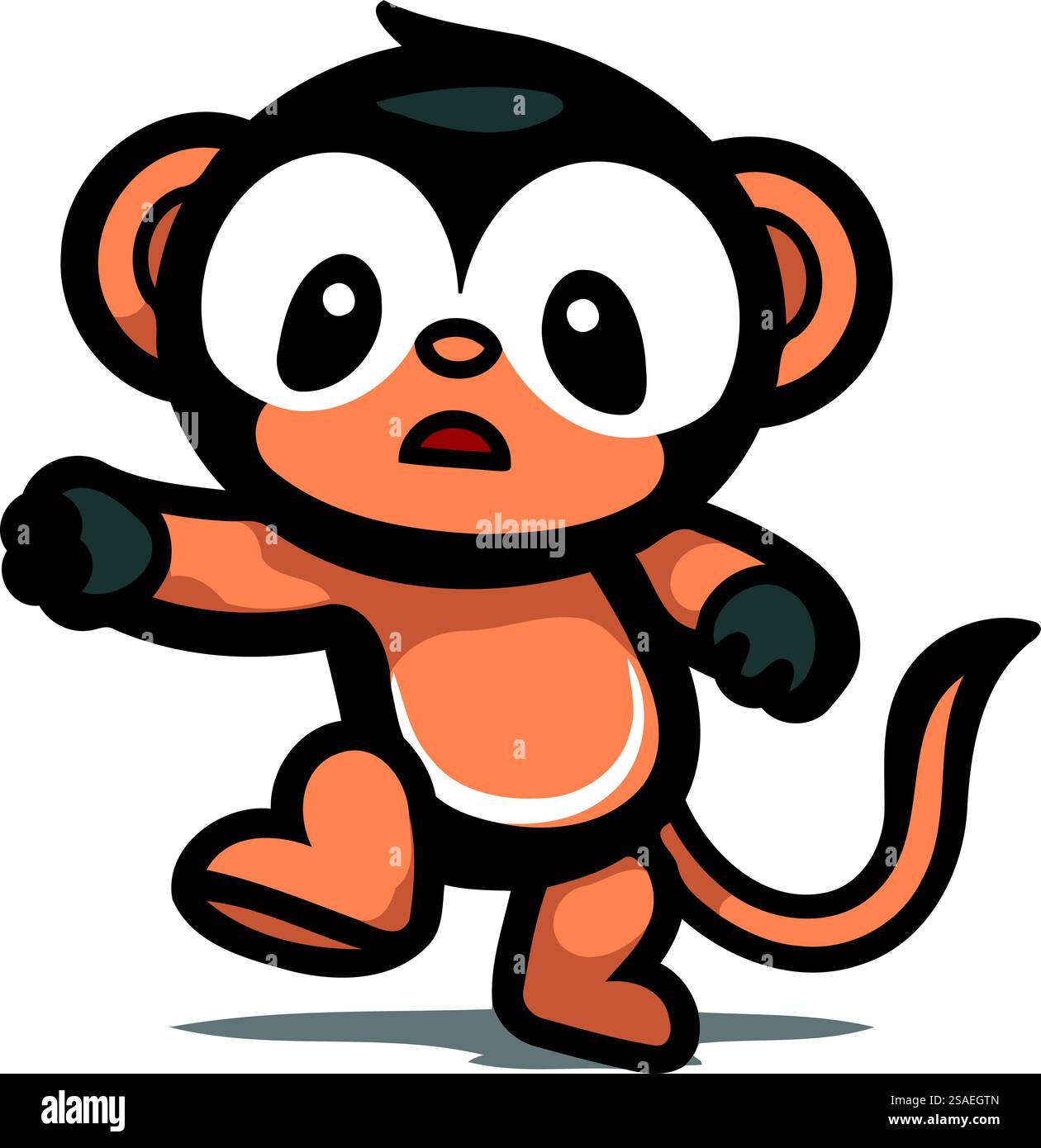 Cute monkey cartoon isolated on a white background. Vector illustration ...