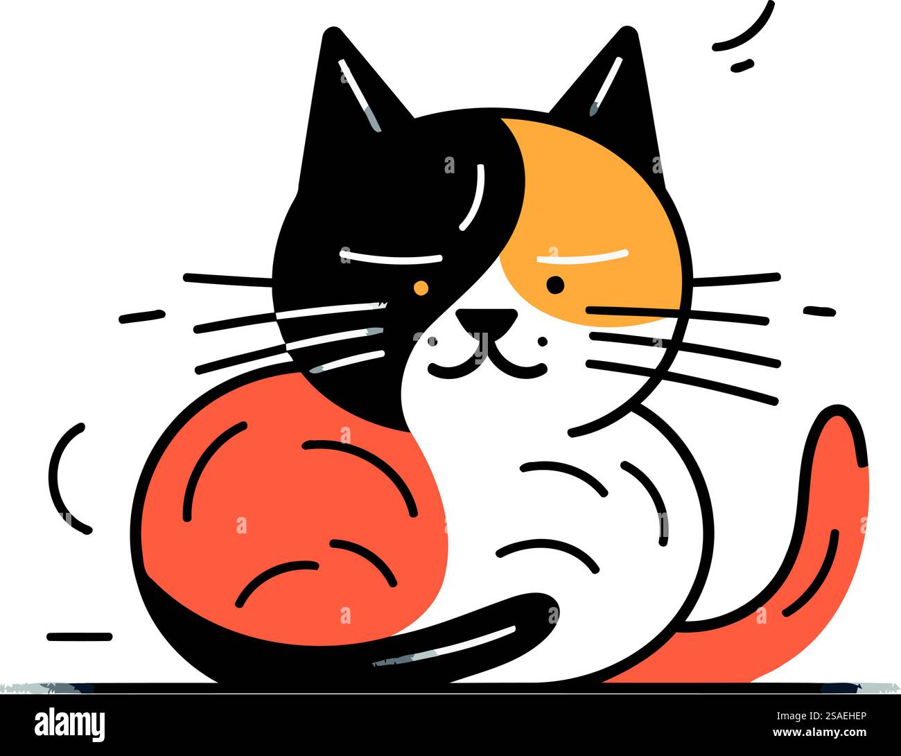 Vector illustration of cute cat. Isolated on a white background Stock ...