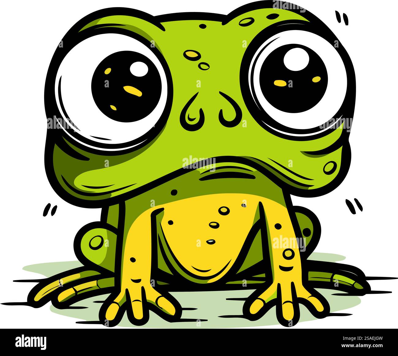 Frog with big eyes. Vector illustration of a cartoon frog Stock Vector ...