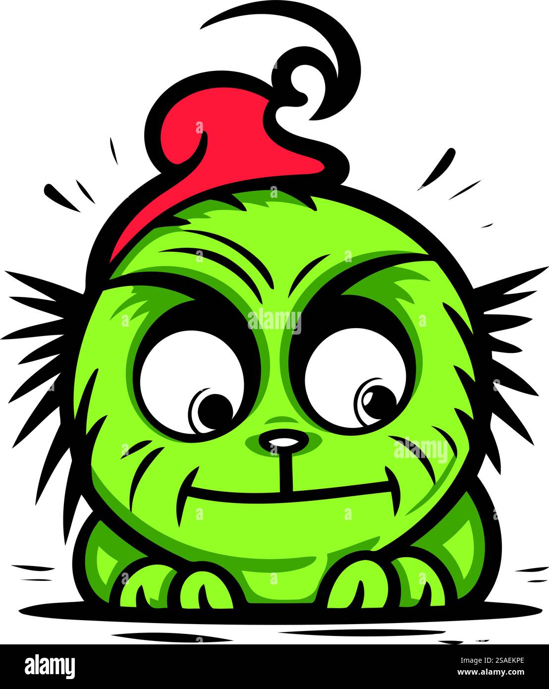 Porcupine with christmas hat cartoon