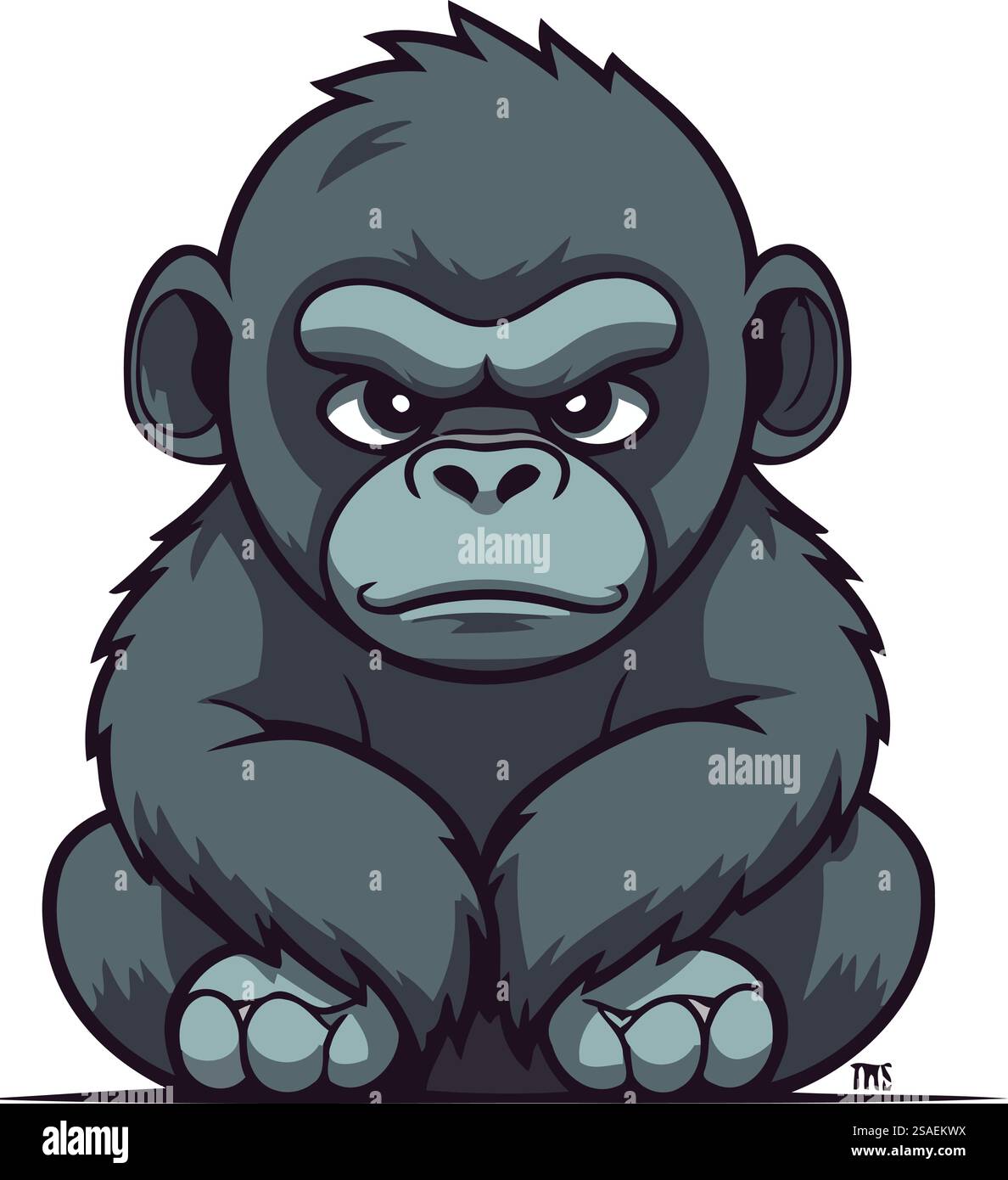 Gorilla Cartoon Mascot Character. Vector Illustration Stock Vector ...