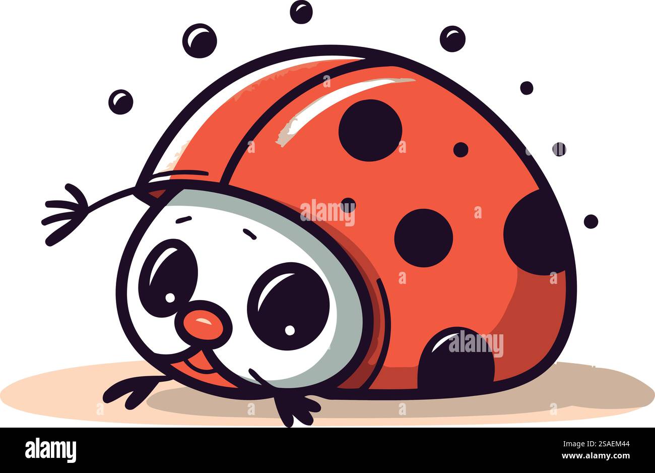Cute ladybug cartoon vector illustration. Isolated on white background ...