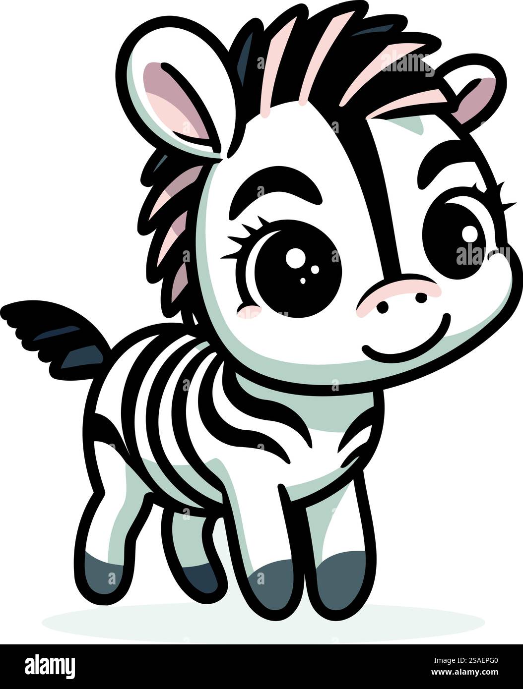 Cute cartoon zebra. Vector illustration isolated on white background ...