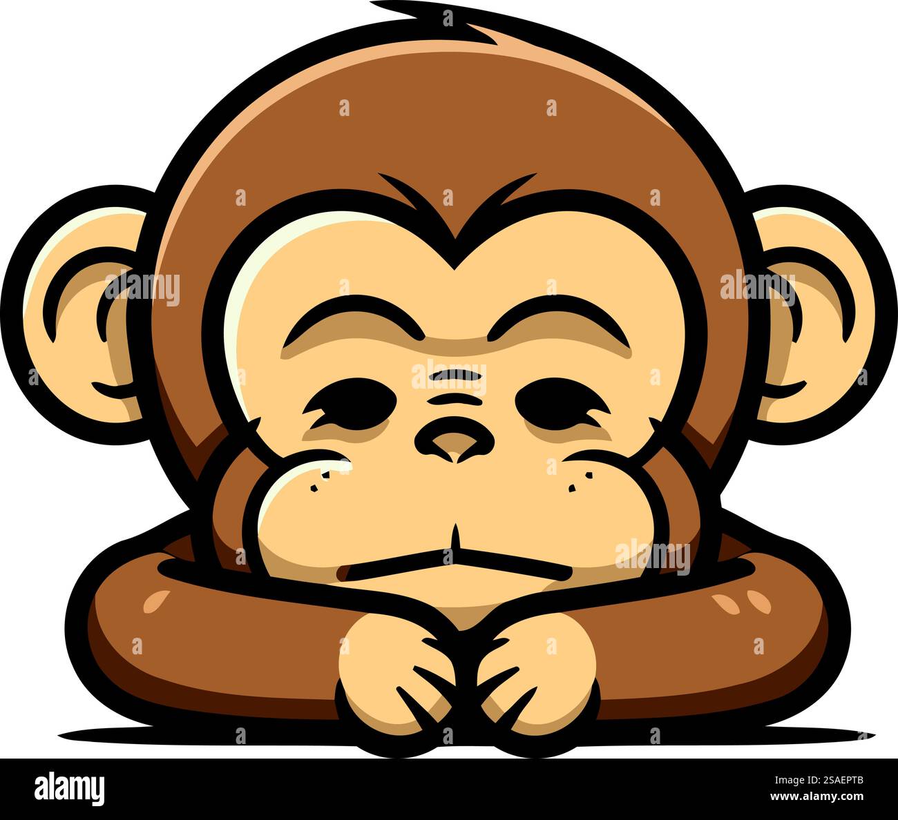 Monkey Cartoon Mascot Character Emotion Vector Illustration Stock ...