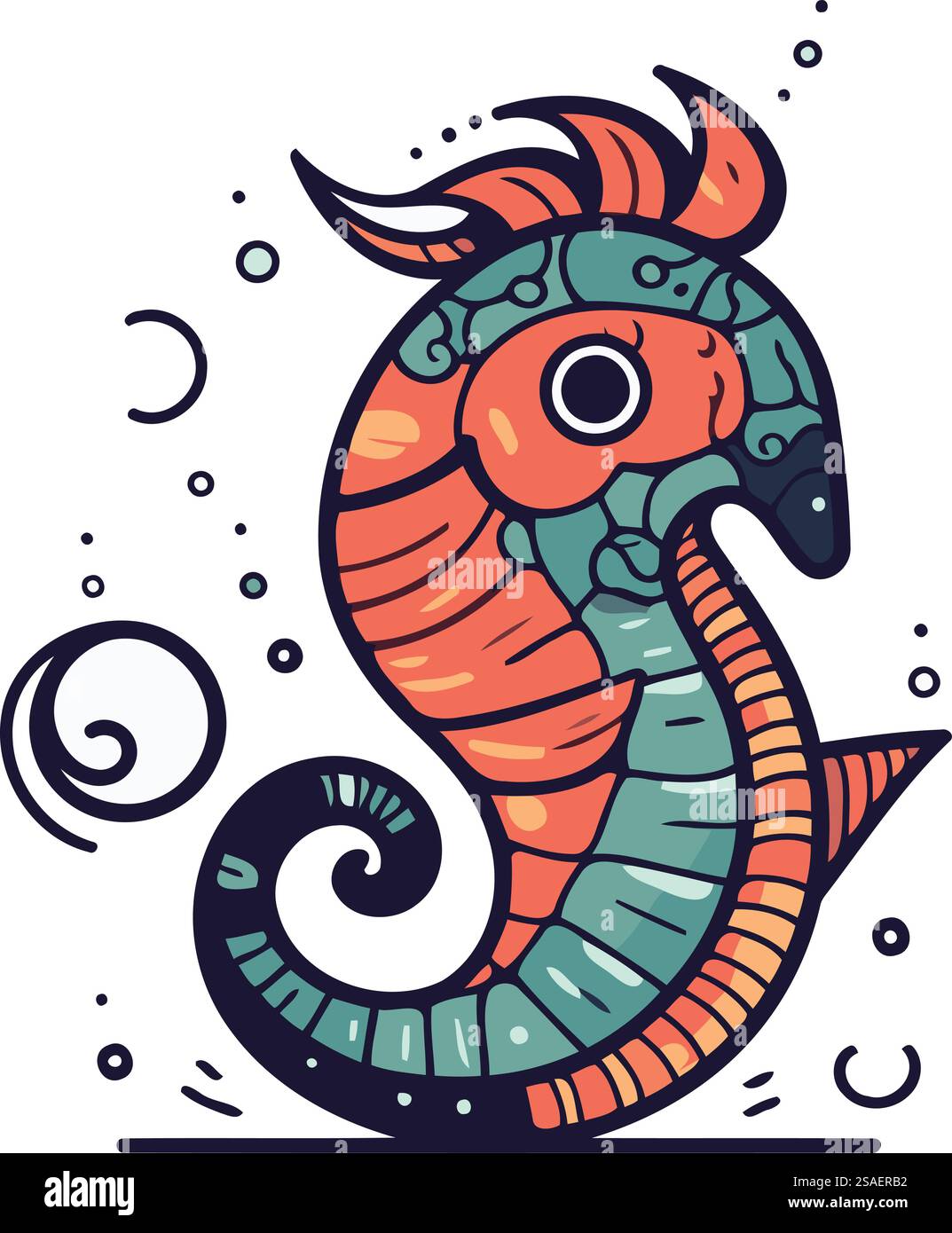 Seahorse zodiac sign. Astrological horoscope. Vector illustration Stock Vector