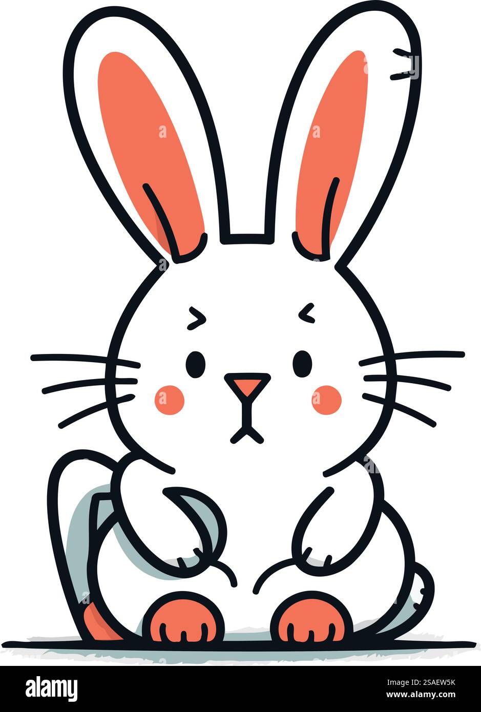 Cute cartoon bunny. Vector illustration isolated on a white background ...