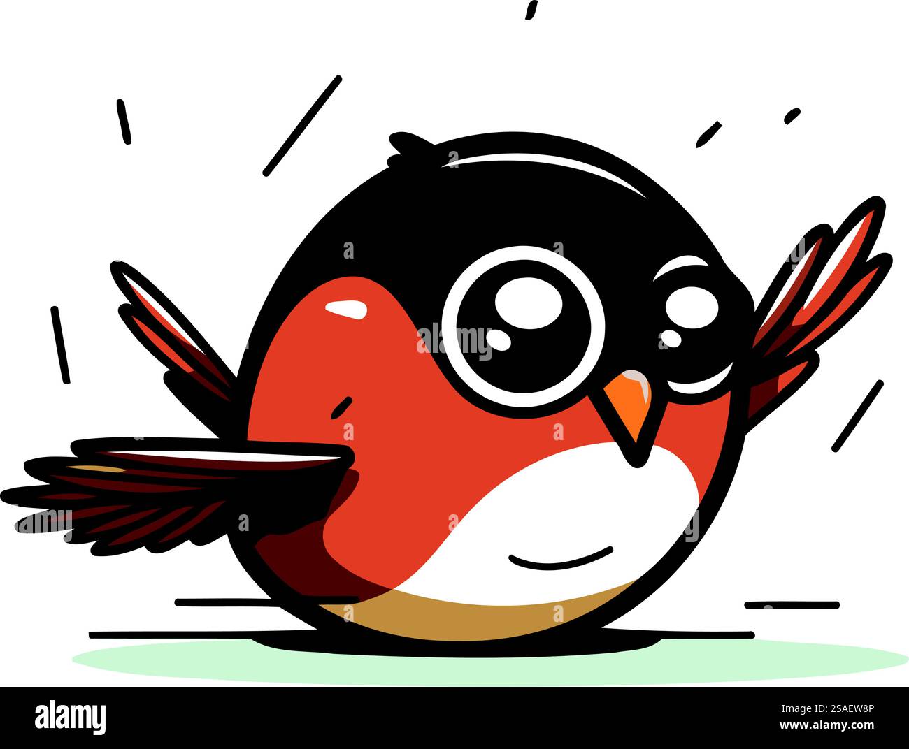 Vector illustration of a cute little bird. isolated on white background ...
