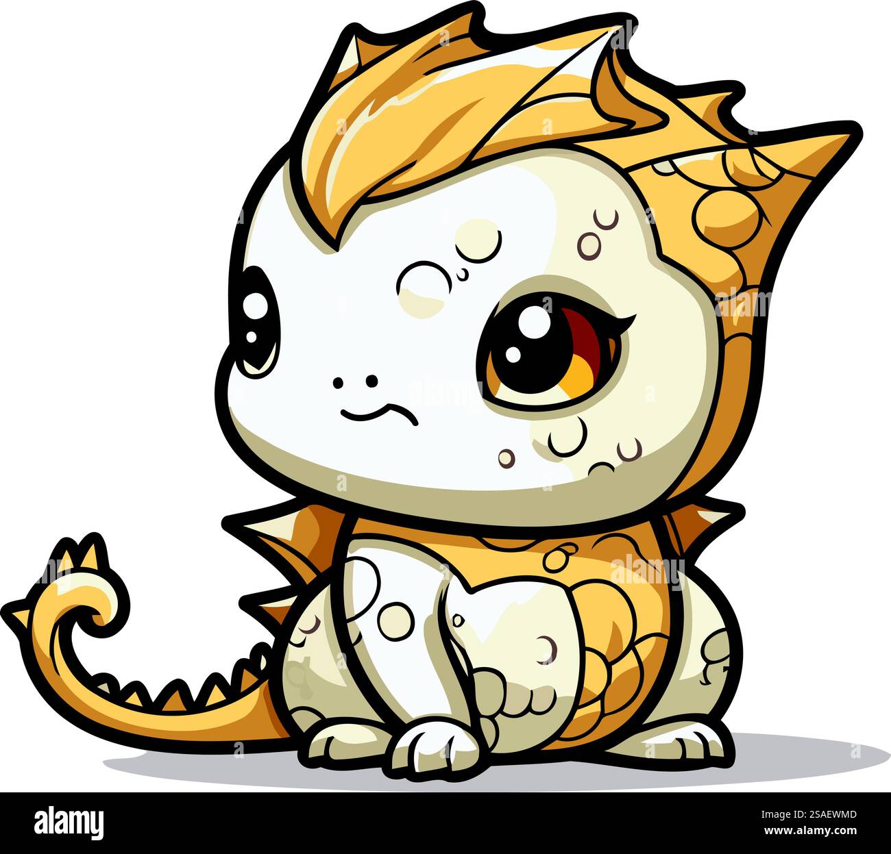 Cute cartoon dragon. Vector illustration isolated on a white background ...
