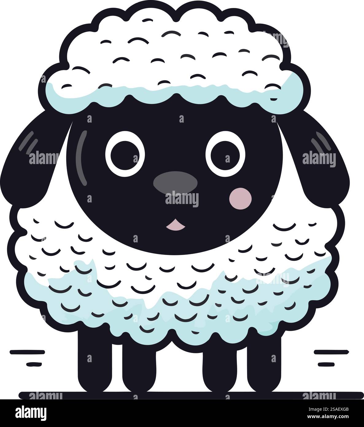 Cute sheep. Vector illustration in flat style. Isolated on white ...