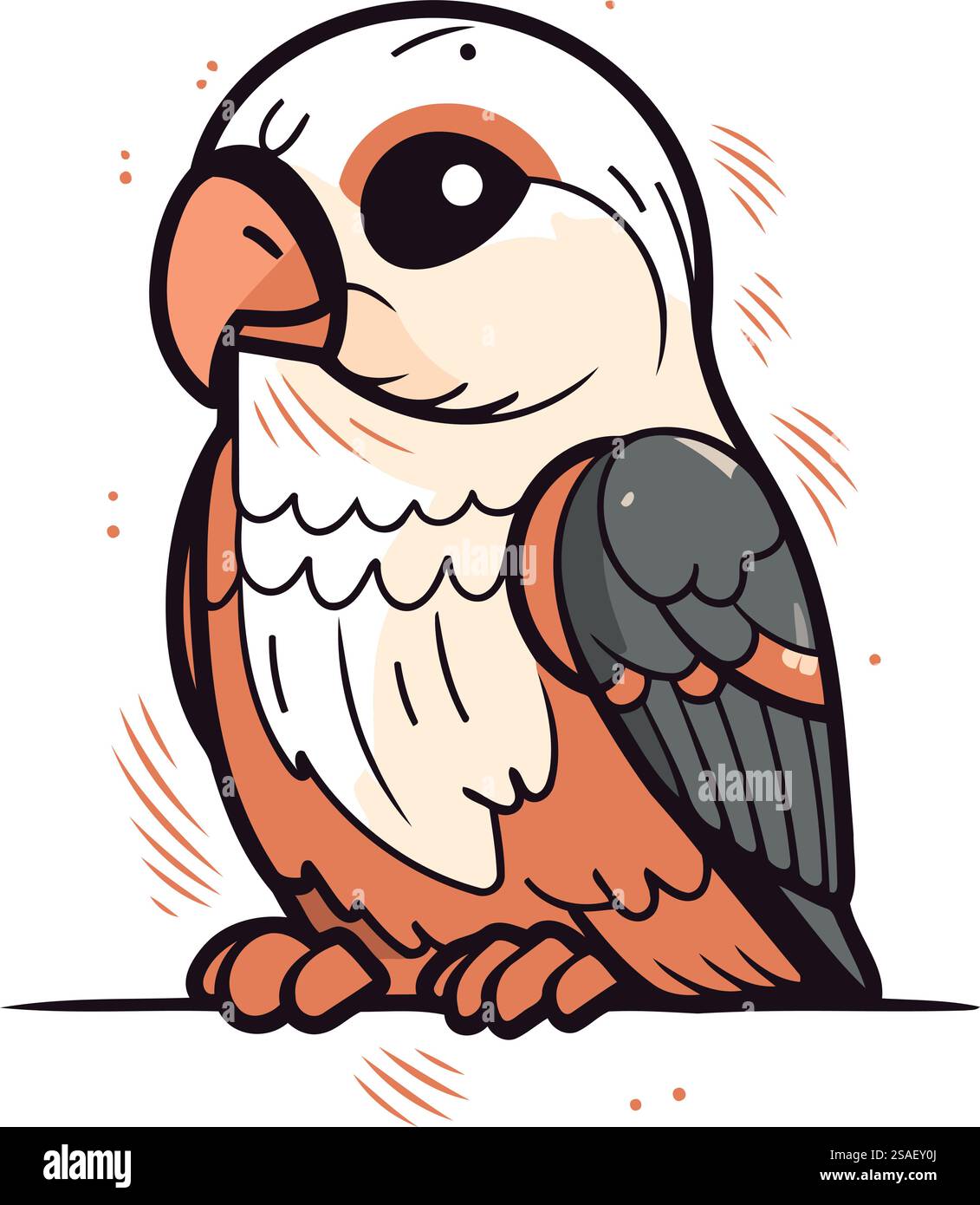 Illustration of a cute little bird on a white background. Vector ...