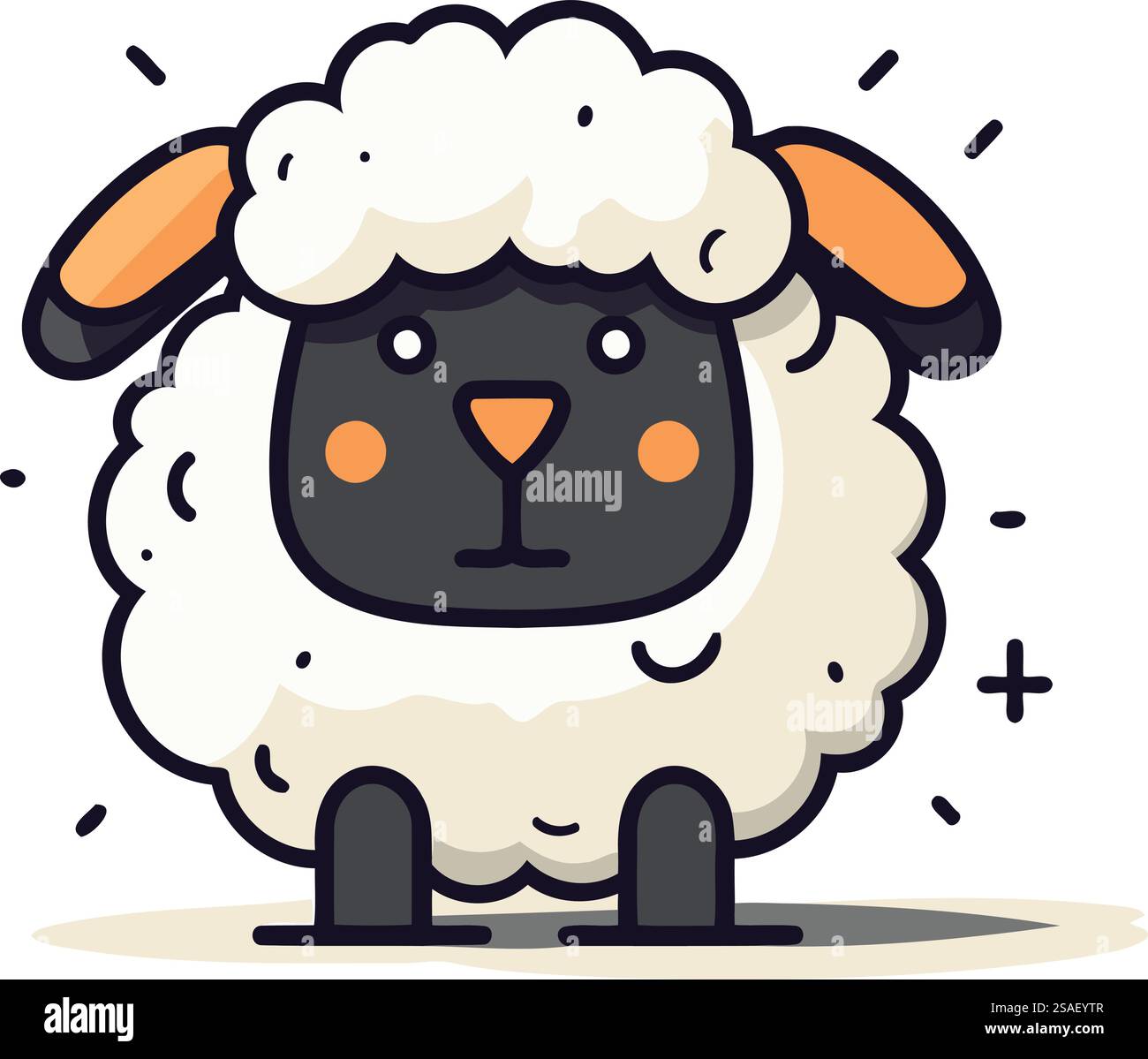 Cute sheep cartoon character. Vector illustration in flat design style ...