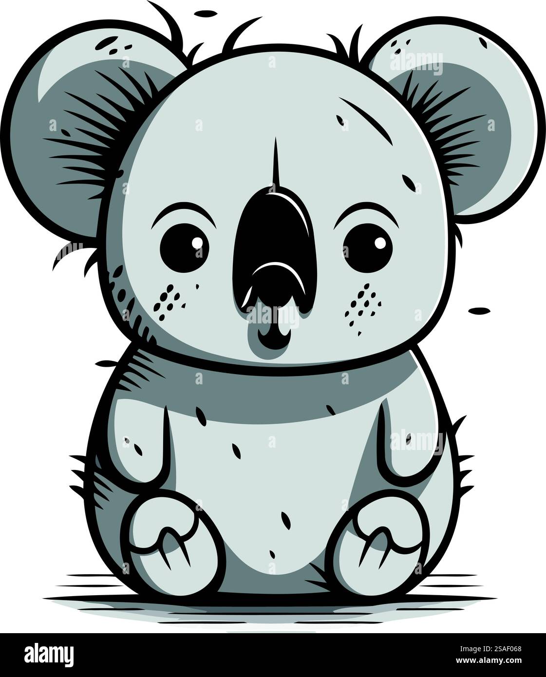 Cute koala on white background. Vector illustration in cartoon style ...