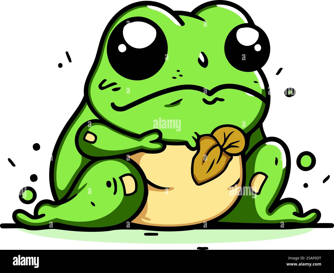 Frog cartoon icon. Vector illustration of cute frog. Isolated on white ...