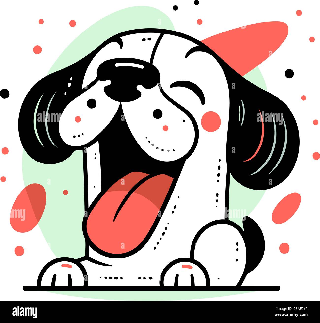 Cute cartoon dog. Vector illustration in doodle style Stock Vector ...